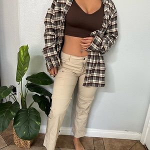 CQR tan convertible low waisted pants women size petite